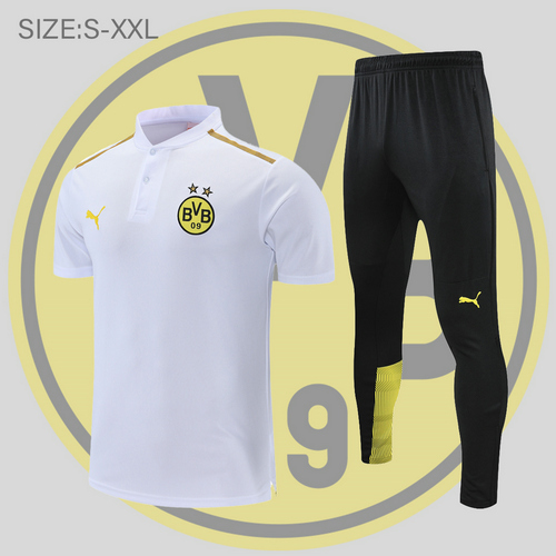 maglia polo calcio borussia dortmund 2022-2023 bianco uomo