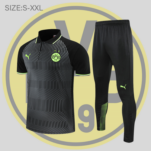 maglia polo calcio borussia dortmund 2022-2023 grigio uomo