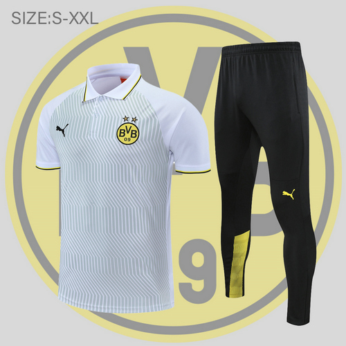 maglia polo calcio borussia dortmund 2022-2023 motivo bianco e verde uomo