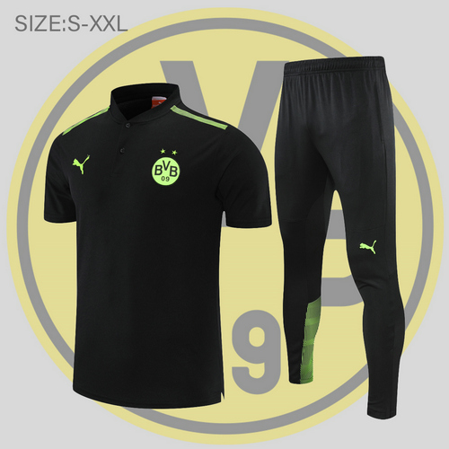 maglia polo calcio borussia dortmund 2022-2023 nero uomo