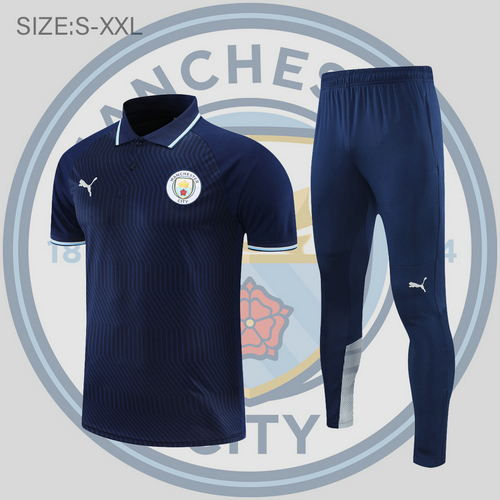 maglia polo calcio manchester city 2022-2023 blu scuro uomo