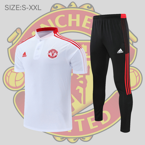 maglia polo calcio manchester united 2022-2023 bianco uomo