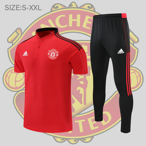 maglia polo calcio manchester united 2022-2023 rosso uomo