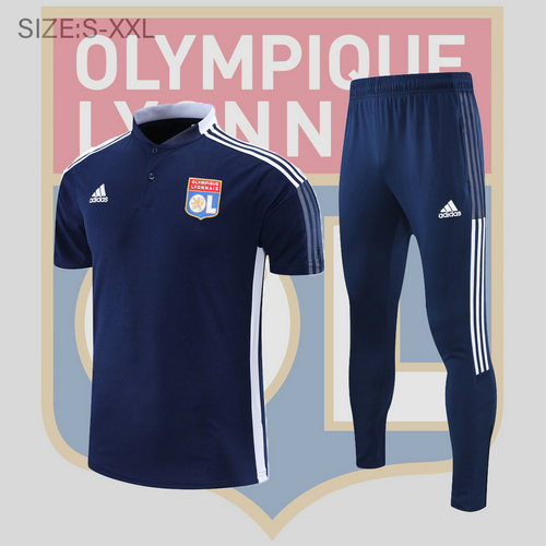 maglia polo calcio olympique lyon 2022-2023 blu scuro uomo