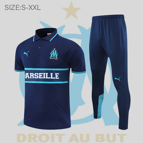 maglia polo calcio olympique marsiglia 2022-2023 blu reale uomo