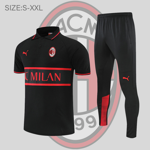 maglia polo calcio poco prezzo ac milan 2022-2023 nero uomo