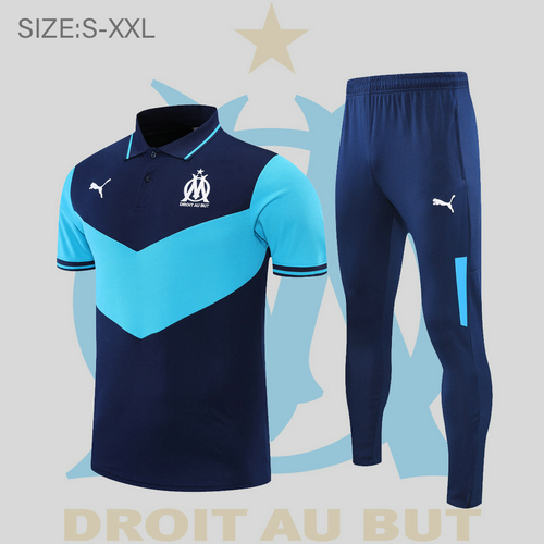 maglia polo calcio poco prezzo olympique marsiglia 2022-2023 blu reale uomo