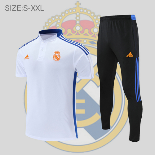 maglia polo calcio real madrid 2022-2023 bianco blu uomo