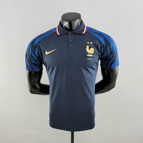 maglia polo francia blu reale 2022-2023 uomo