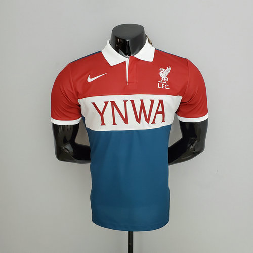 maglia polo liverpool rosso bianco blu 2022-2023 uomo