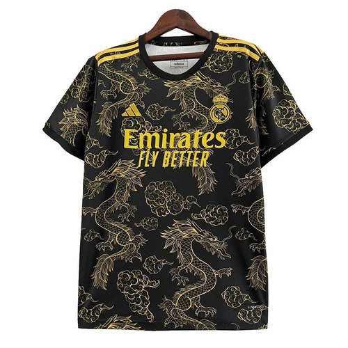 maglia real madrid edizione drago 2023-2024 nero oro uomo