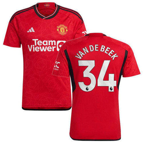 maglia van de beek 34 manchester united prima 2023-2024 uomo