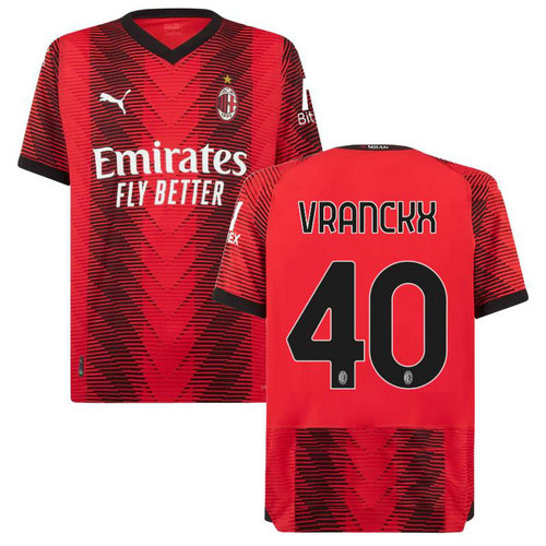 maglia vranckx 40 ac milan prima 2023-2024 uomo