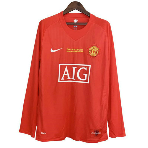 manica lunga maglia manchester united prima 2007-2008 uomo