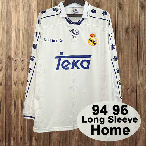 manica lunga maglia real madrid prima 1994 1996 uomo