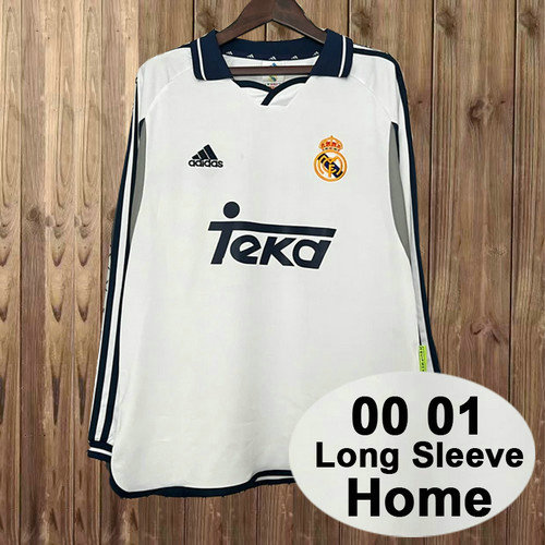 manica lunga maglia real madrid prima 2000 2001 uomo