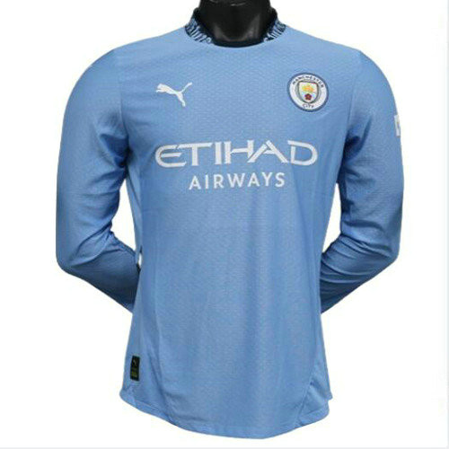 manica lunga player version maglia manchester city prima 2024-2025 uomo