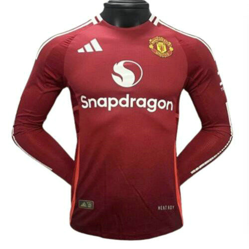 manica lunga player version maglia manchester united prima 2024-2025 uomo