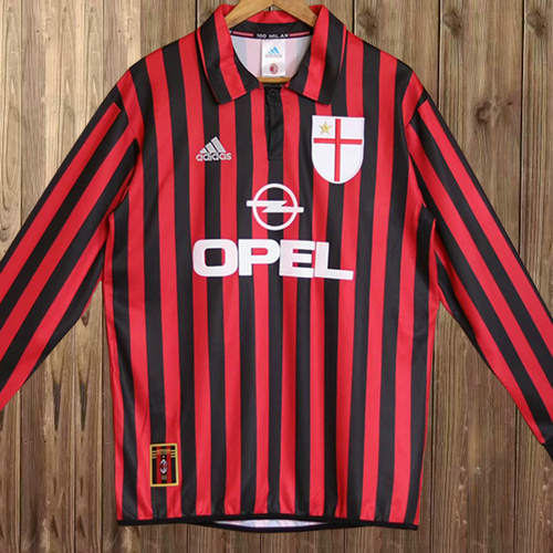 maniche lunghe prima maglia ac milan 1999-2000 uomo