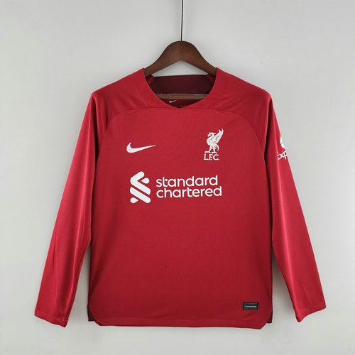 maniche lunghe prima maglia liverpool 2022-2023 uomo