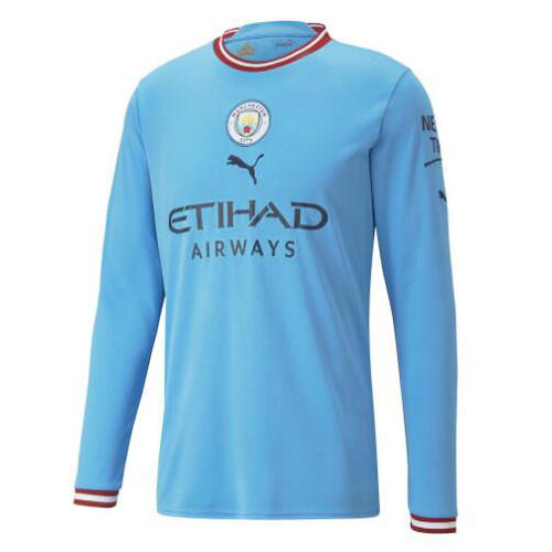 maniche lunghe prima maglia manchester city 2022-2023 uomo