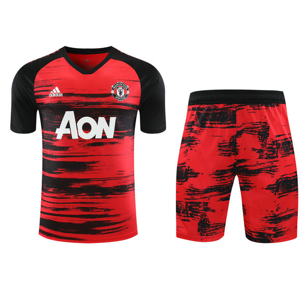 moda formazione manchester united completo 2021 rosso nero uomo