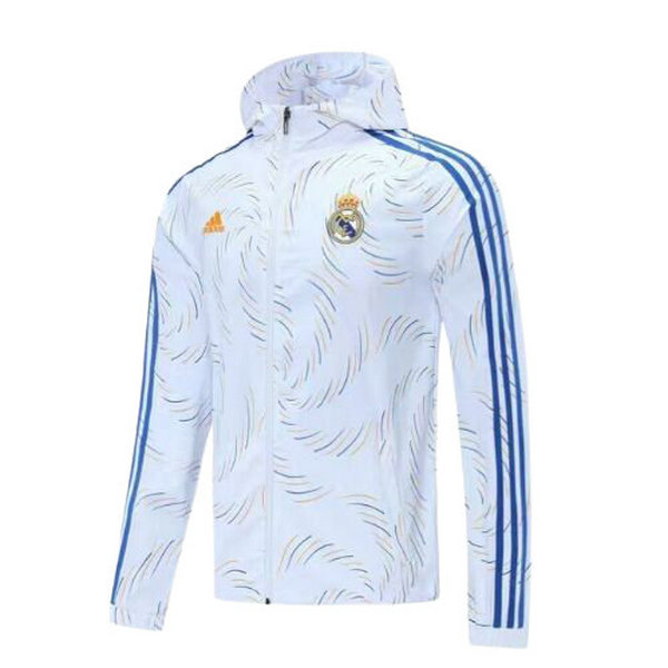 moda giacca a vento real madrid 2021 22 bianco uomo