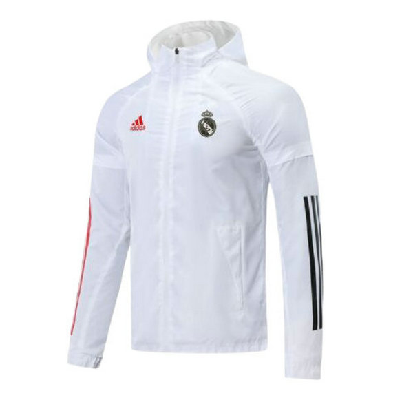 moda giacca a vento real madrid 21 22 bianco uomo