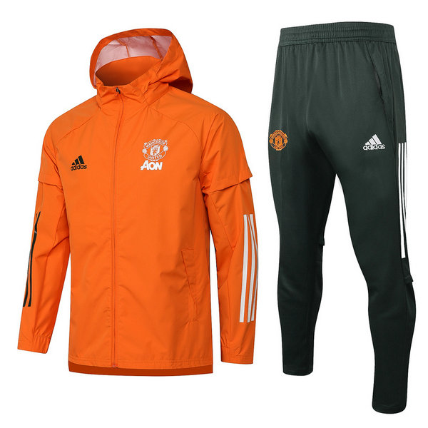 moda giacca manchester united completo 2021 2022 arancione uomo