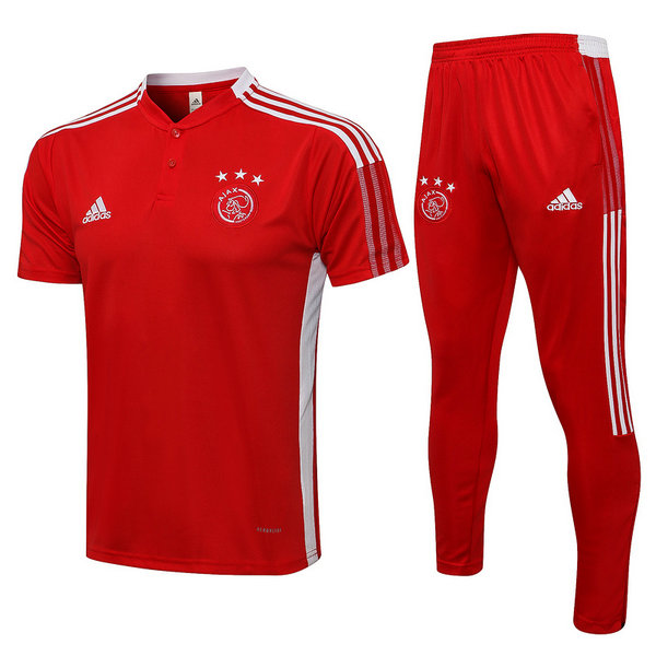 moda maglietta polo ajax completo 2021 2022 rosso uomo