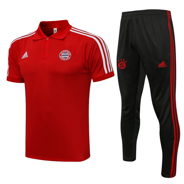 moda maglietta polo bayern münchen completo 2021 2022 rosso uomo