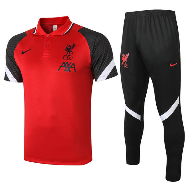 moda maglietta polo liverpool completo 2021 2022 rosso uomo