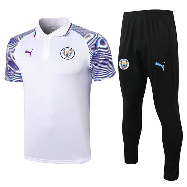 moda maglietta polo manchester city completo 2021 2022 bianco uomo