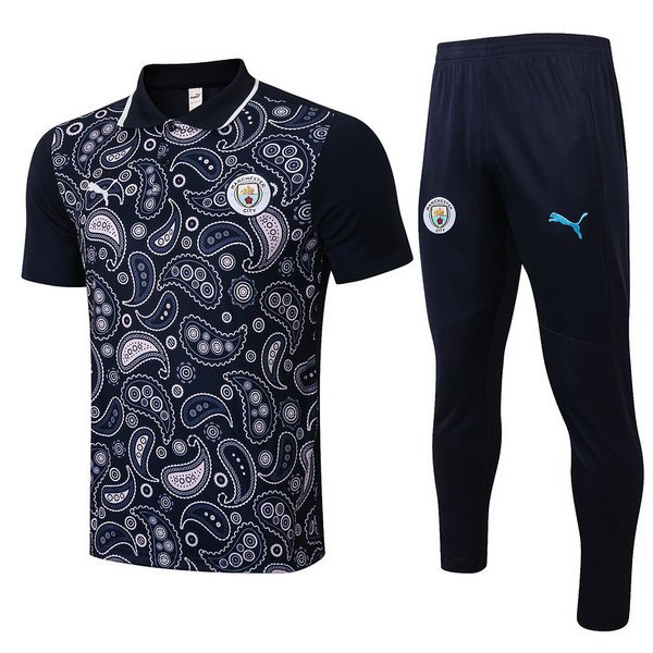 moda maglietta polo manchester city completo 2021 2022 nero uomo