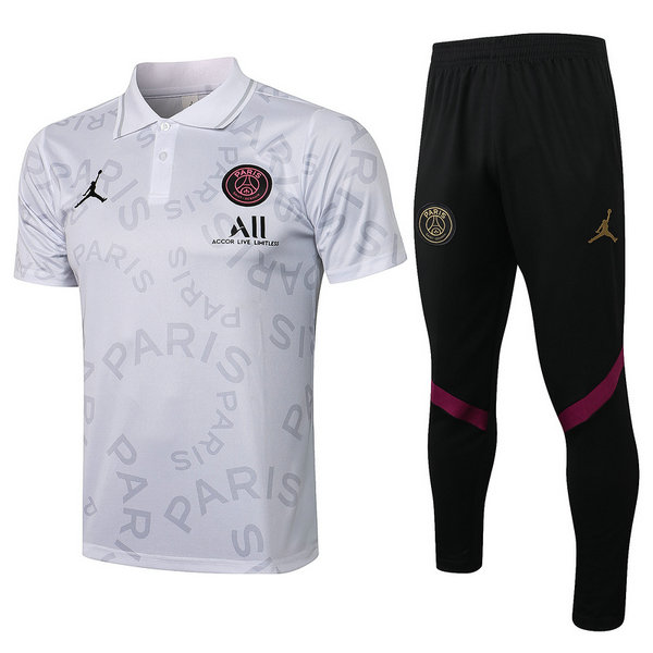 moda maglietta polo psg completo 2021-22 bianco uomo