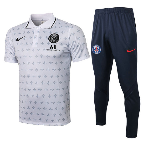 moda maglietta polo psg completo 2021 2022 bianco uomo