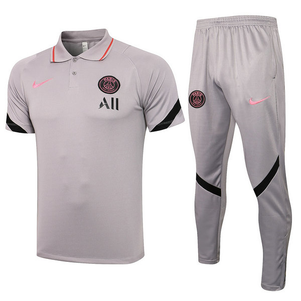 moda maglietta polo psg completo 2021 2022 grigio uomo