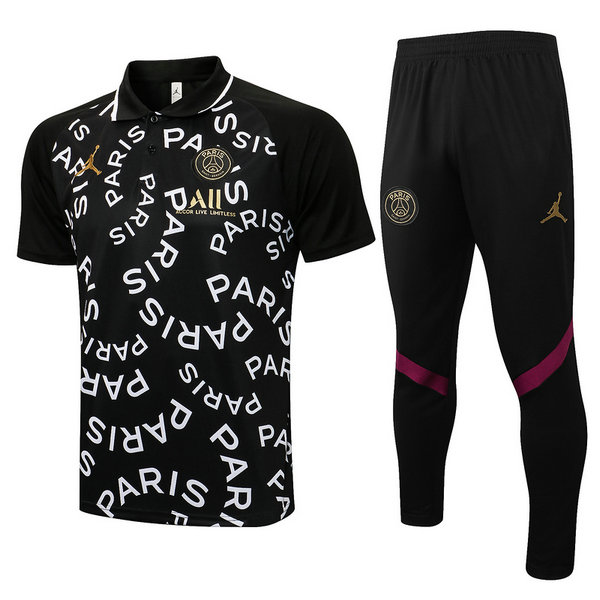 moda maglietta polo psg completo 2022 nero uomo