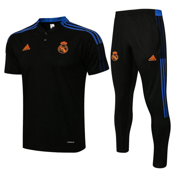 moda maglietta polo real madrid completo 2021 2022 nero uomo