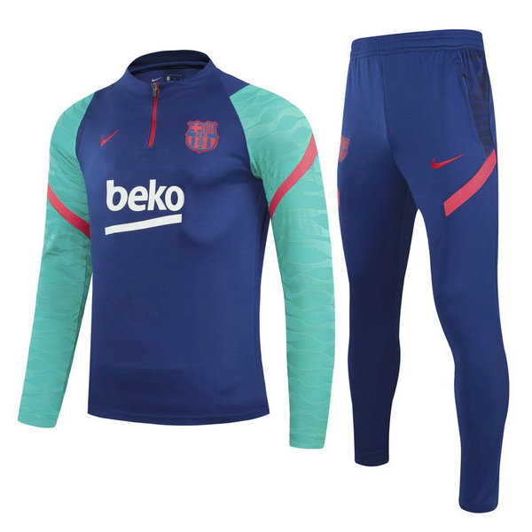 moda tuta sportiva barcellona completo 2021 2022 blu verde bambino