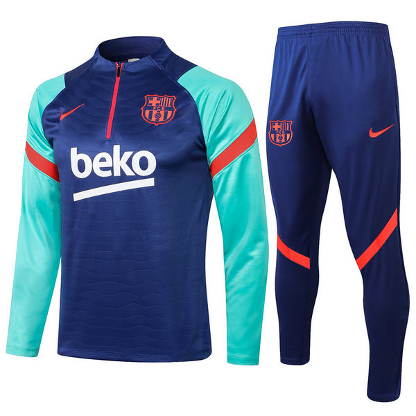 moda tuta sportiva barcellona completo 2021 2022 blu verde uomo