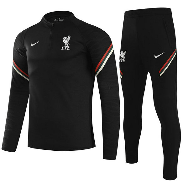 moda tuta sportiva liverpool completo 2021 2022 nero bambino