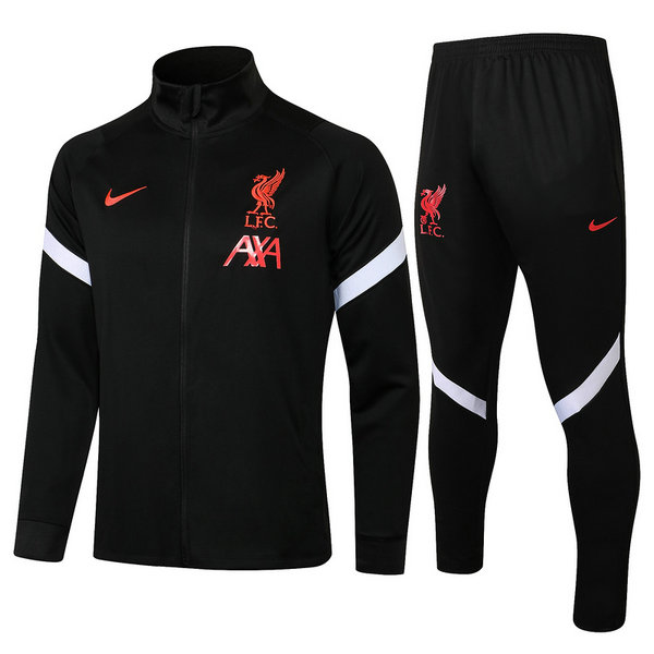 moda tuta sportiva liverpool completo 2021 2022 nero uomo