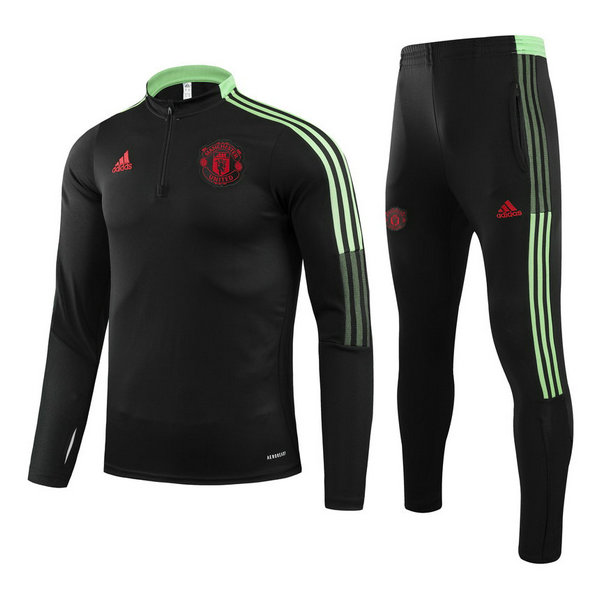 moda tuta sportiva manchester united completo 2021 2022 nero bambino