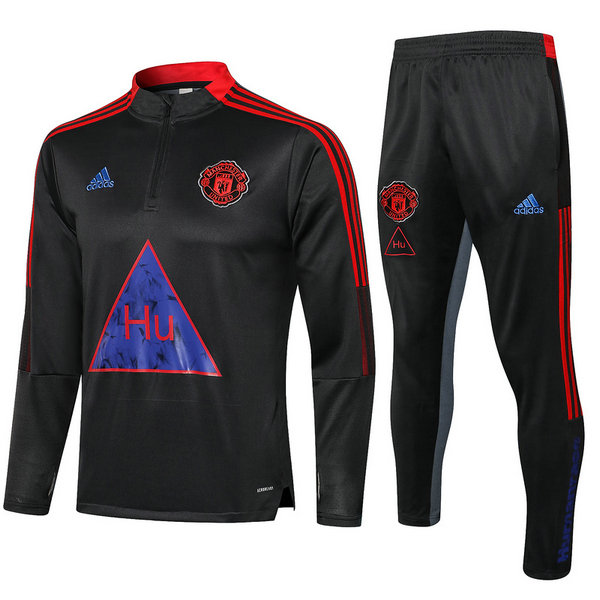 moda tuta sportiva manchester united completo 2021 2022 nero uomo