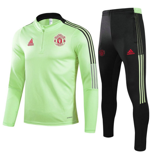 moda tuta sportiva manchester united completo 2021 2022 verde bambino