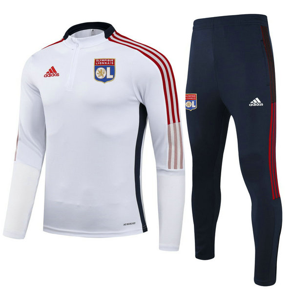 moda tuta sportiva olympique lyon completo 2021 2022 bianco bambino