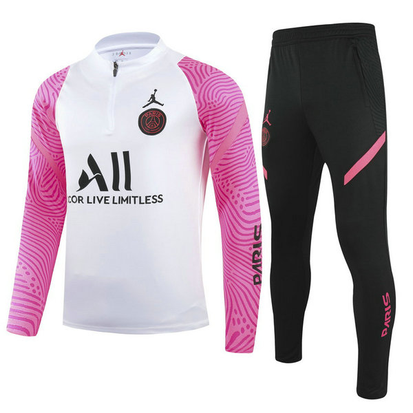 moda tuta sportiva psg completo 2021 2022 bianco rosa bambino