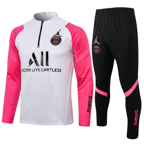 moda tuta sportiva psg completo 2021 2022 bianco rosa uomo