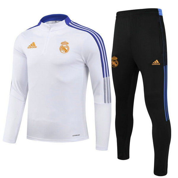 moda tuta sportiva real madrid completo 2021 2022 bianco bambino